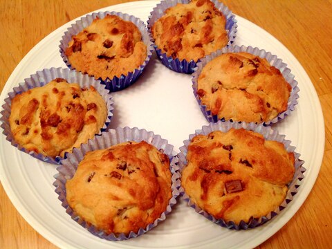 グルテンフリーでチョコチップとヨーグルトのマフィン